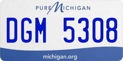 MI license plate DGM5308