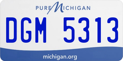 MI license plate DGM5313