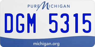 MI license plate DGM5315