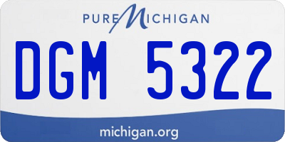 MI license plate DGM5322