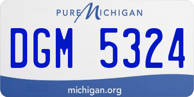 MI license plate DGM5324