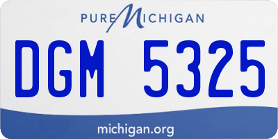 MI license plate DGM5325