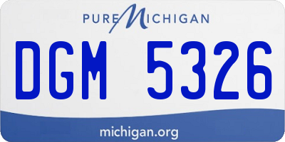 MI license plate DGM5326