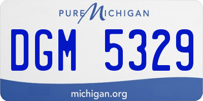 MI license plate DGM5329