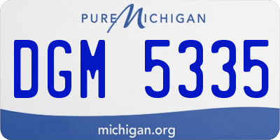 MI license plate DGM5335