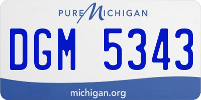 MI license plate DGM5343