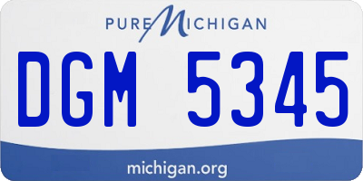 MI license plate DGM5345