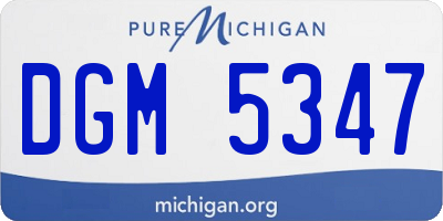 MI license plate DGM5347