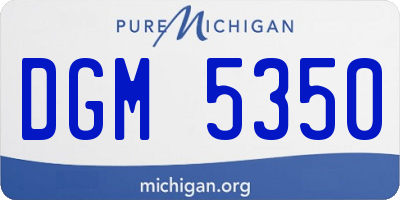MI license plate DGM5350
