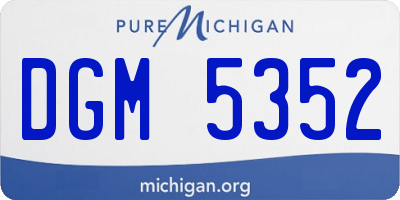 MI license plate DGM5352