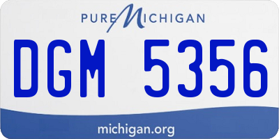 MI license plate DGM5356