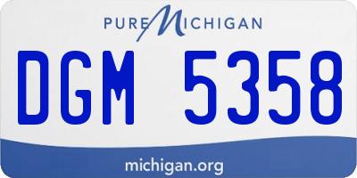 MI license plate DGM5358
