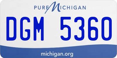 MI license plate DGM5360