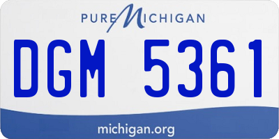 MI license plate DGM5361