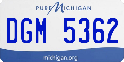 MI license plate DGM5362