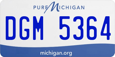 MI license plate DGM5364