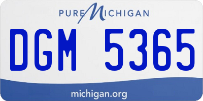 MI license plate DGM5365