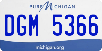 MI license plate DGM5366