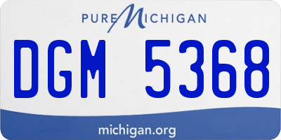 MI license plate DGM5368