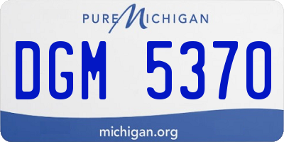 MI license plate DGM5370