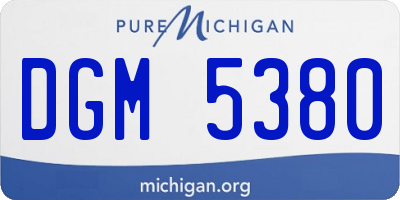 MI license plate DGM5380
