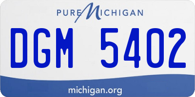 MI license plate DGM5402