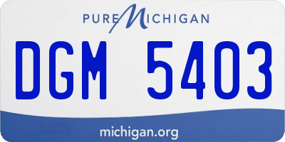 MI license plate DGM5403