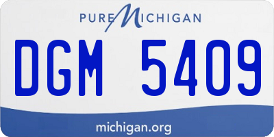 MI license plate DGM5409