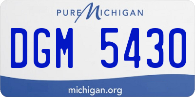MI license plate DGM5430