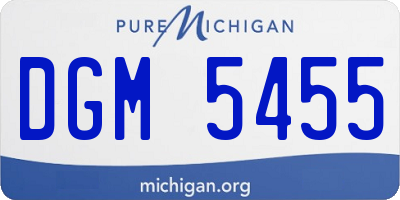 MI license plate DGM5455