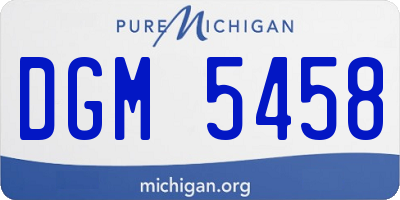 MI license plate DGM5458