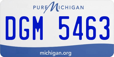 MI license plate DGM5463