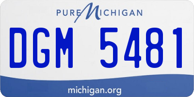 MI license plate DGM5481