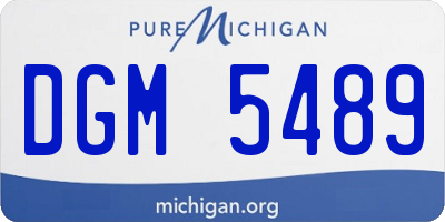 MI license plate DGM5489