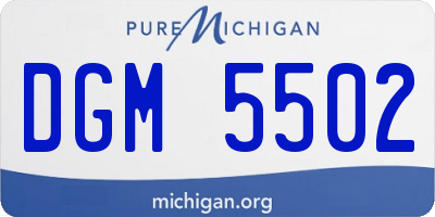 MI license plate DGM5502