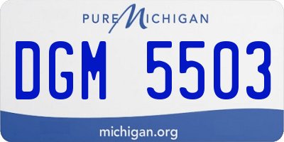 MI license plate DGM5503