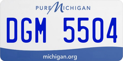 MI license plate DGM5504