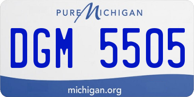 MI license plate DGM5505