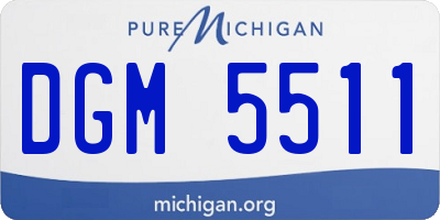 MI license plate DGM5511