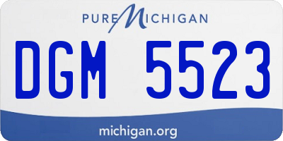MI license plate DGM5523