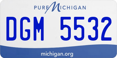 MI license plate DGM5532