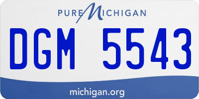 MI license plate DGM5543