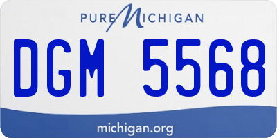 MI license plate DGM5568