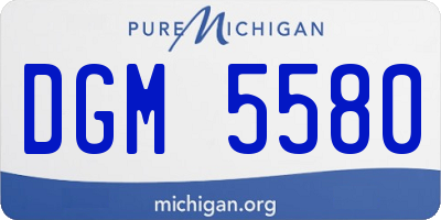 MI license plate DGM5580