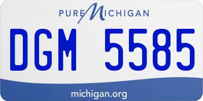 MI license plate DGM5585
