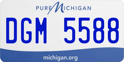 MI license plate DGM5588