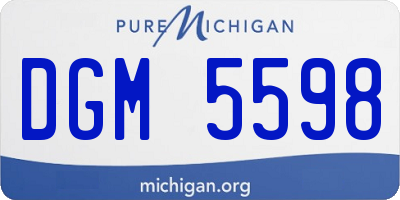 MI license plate DGM5598
