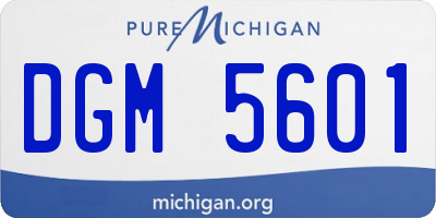 MI license plate DGM5601