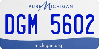 MI license plate DGM5602