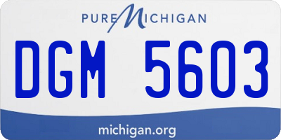 MI license plate DGM5603